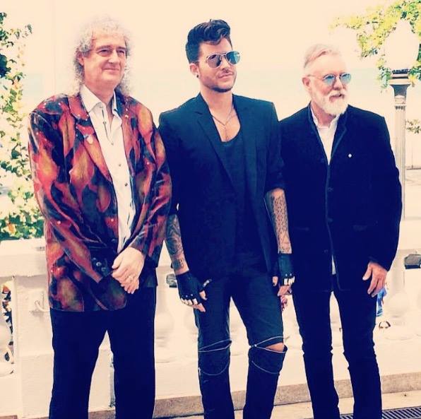 Brian May, Adam Lambert e Roger Taylor. (Foto - Reprodução/Facebook Adam Lambert)