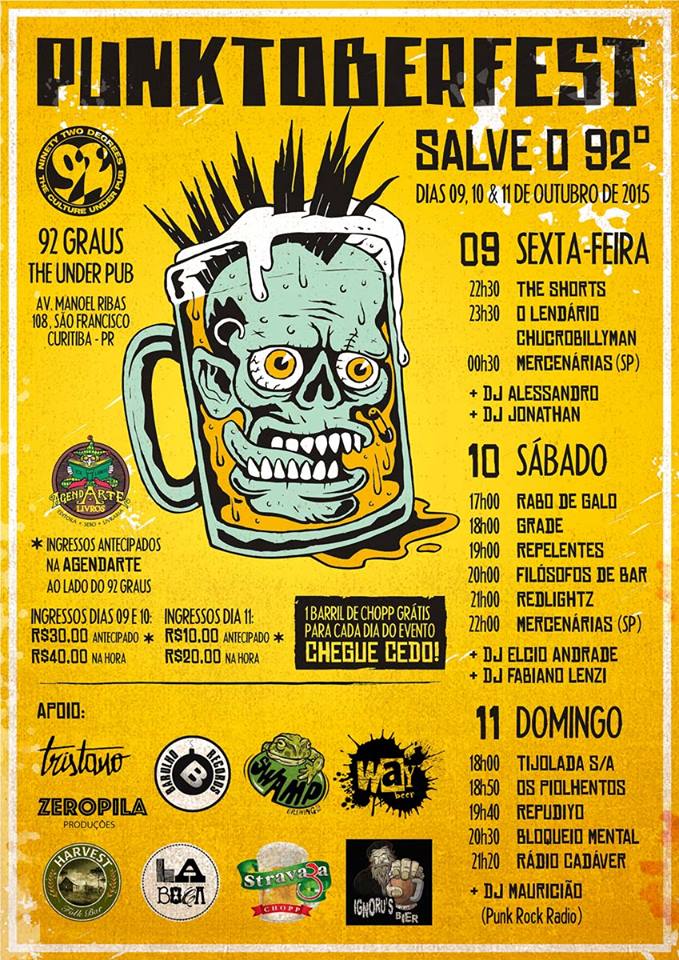 Cartaz Punktoberfest 2015 92 Graus Curitiba punk